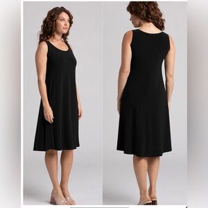 *** Sympli Elegant Black Scoop-neck Tank Dress